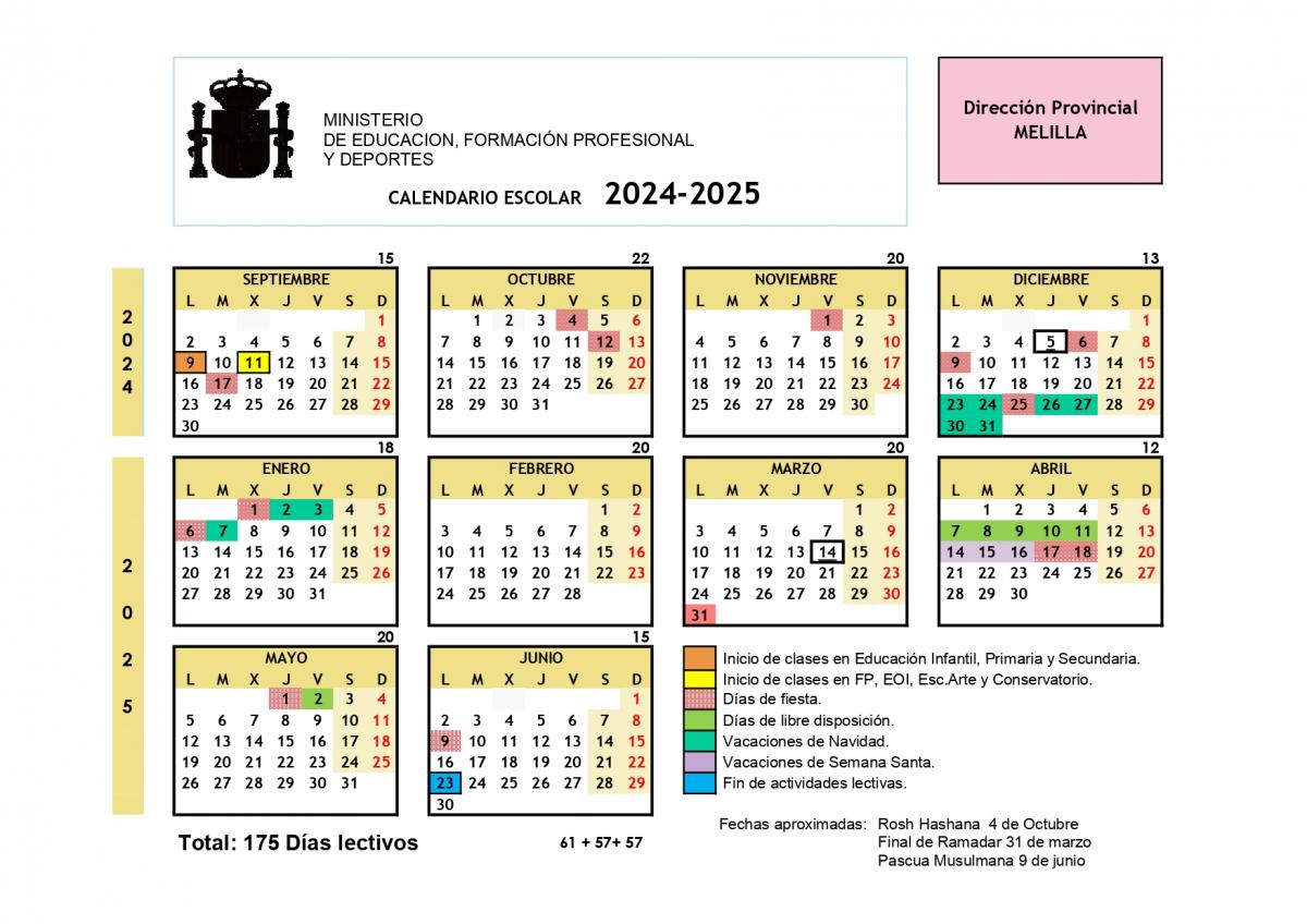 Calendario escolar 2024-2025