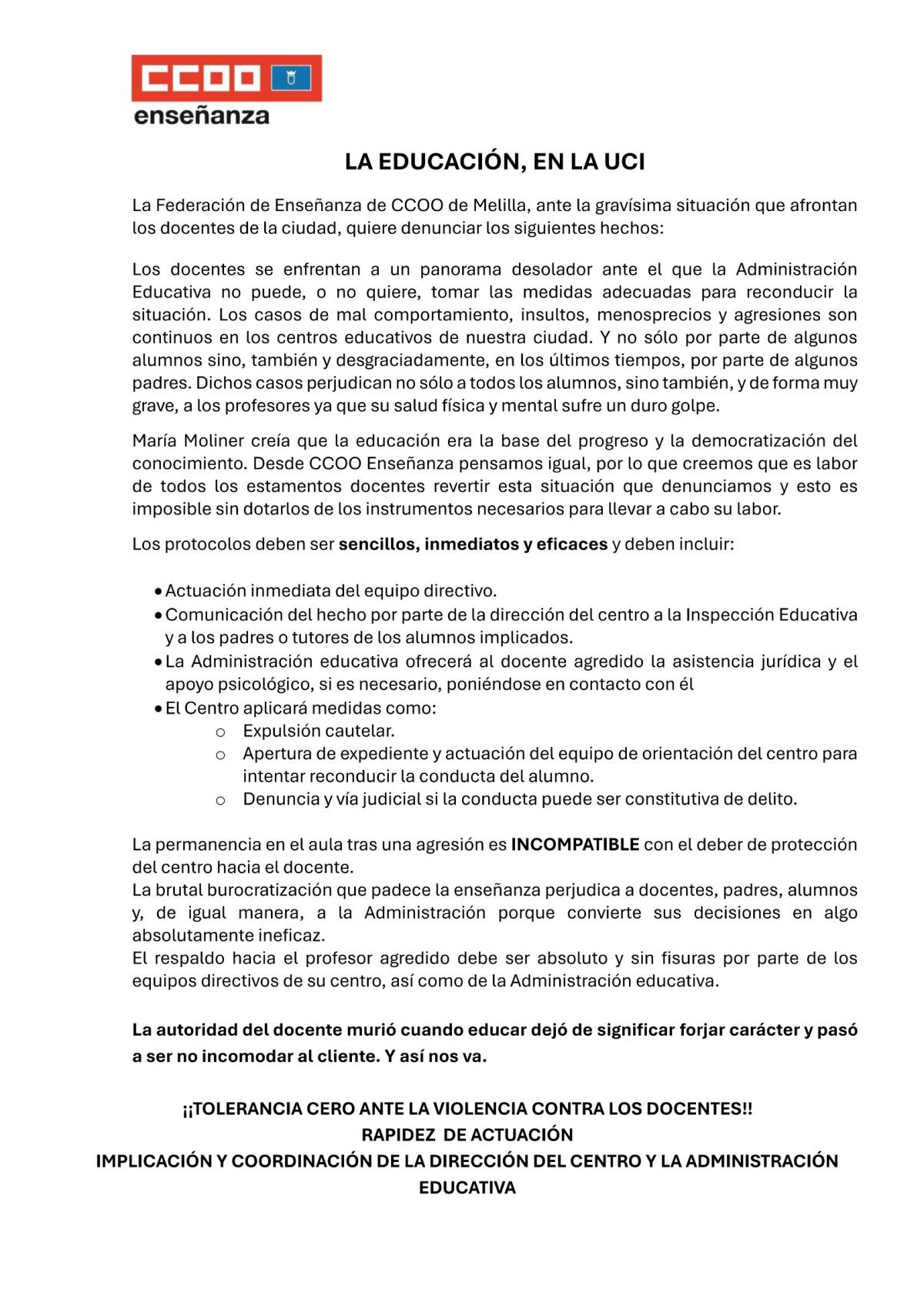 La educación, en la UCI